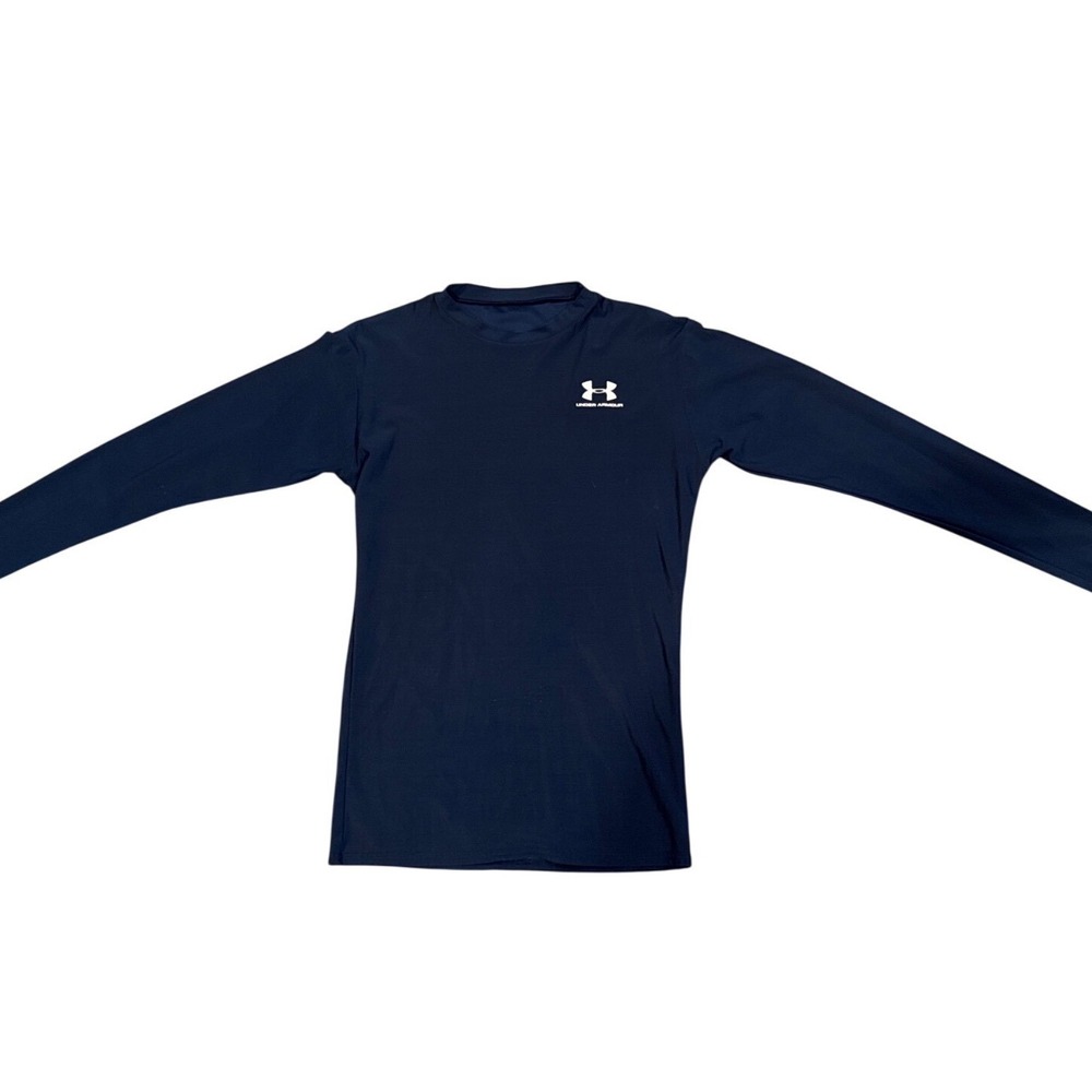 Under Armour Youth Large Blue Long Sleeve Compression Shirt Athlete Sports Teams